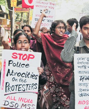 Women lead protests around India.Photo: Samarendra Pratihar