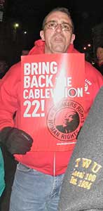 Rally for Cablevision workers, Feb. 6.WW photo: Anne Pruden