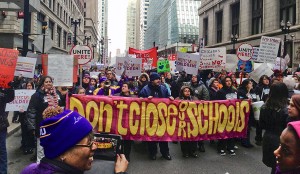 Chicago teachers & community mobilize March 27. WW photo: Patricia Linarez
