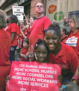 Support for Chicago teachers in September.Photo: Chicago Teachers Union Local 1