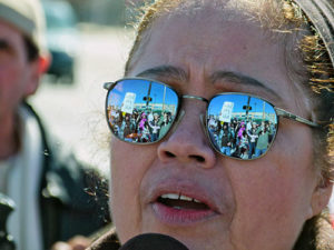 Rosaura Torres, herself a victim of police brutality and an organizer of the rally.WW photo: Joseph Piette