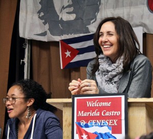 Mariela Castro Espín, April 25. Seated is LeiLani Dowell.