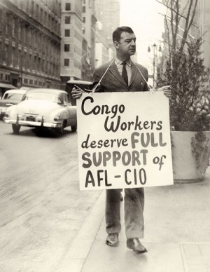 Vince Copeland at U.N. protest in 1960.