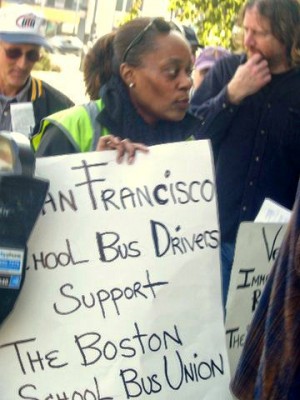 San Francisco School Bus Drivers President Lois Correa, Oct. 30. Photo: Alicia Loaiza