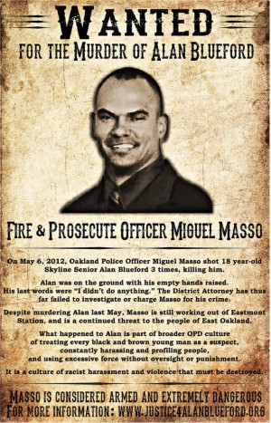 ‘Wanted’ poster for cop who killed Alan Blueford.