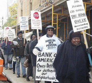 Protest at Bank of America, Nov. 12.WW photo: Kris Hamel