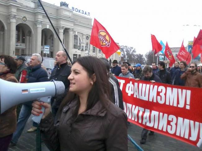 Marchers in Odessa, March 23.
