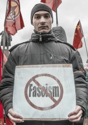 Protest in Kharkov, Ukraine, in April 2014.