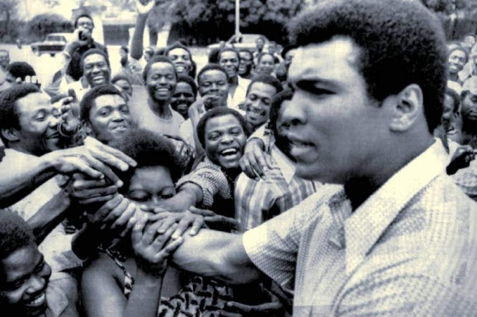 Muhammed Ali in Kinshasa, Zaire (Congo) in 1974.