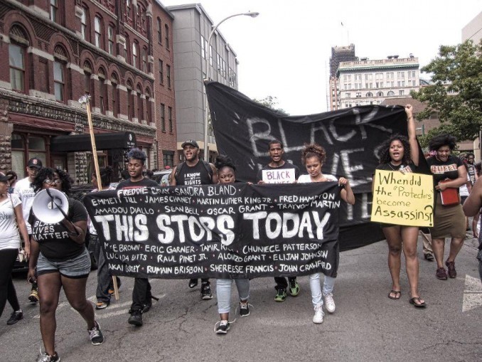 Black Lives Matter-Syracuse leads 500 to protest at Police Department.