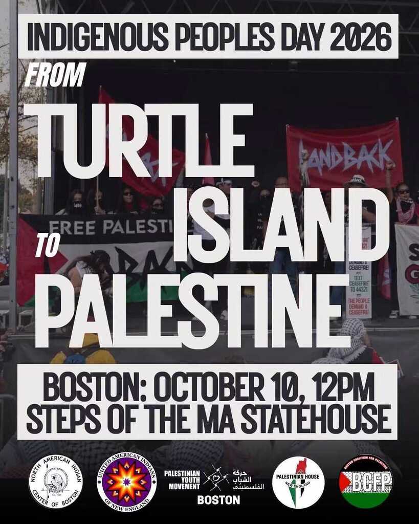 flier for Boston Indigenous Peoples Day 2026