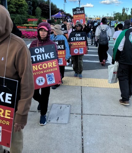 Encore casino and hotel workers’ strike continues