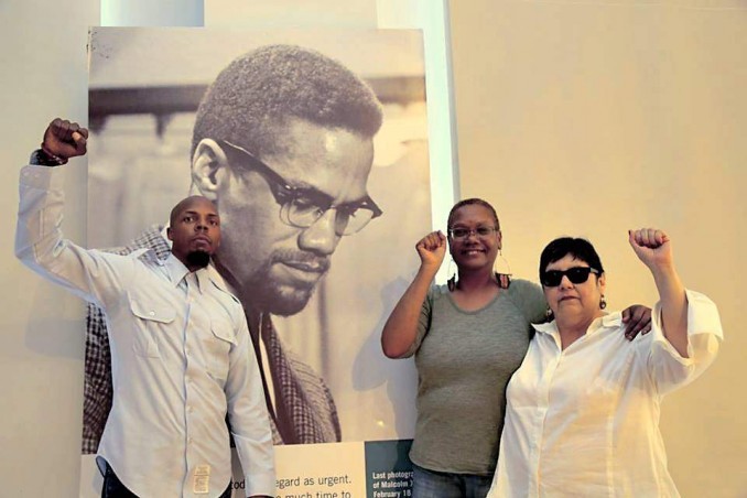 Teresa Gutierrez with 2016 WWP Presidential Candidate Monica Moorehead and Vice Presidential Candidate Lamont Lilly at the Malcolm X and Dr. Betty Shabazz Center, the Audubon Ballroom, New York City.