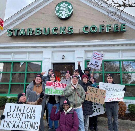 Thousands of Starbucks workers strike on Red Cup Day : NPR