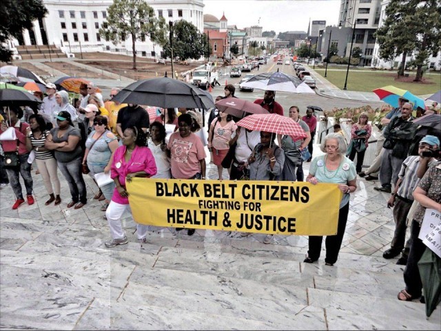 Black Belt Citizens from Perry County, Ala., march at Moral Monday, in Montgomery, Sept 22, 2014.