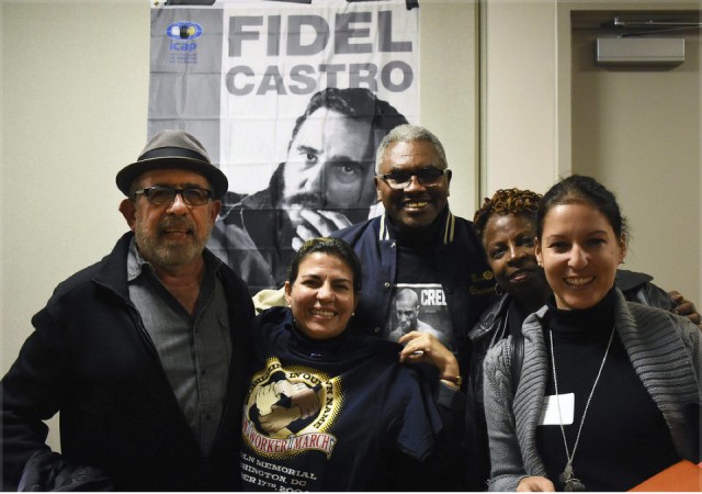 From left: Prof. Felix Kury, Kenia Serrano, Clarence Thomas, Delores Lemon-Thomas, Leima Martinez at Richmond, Calif. meeting, Nov. 13.Photo: Bill Hackwell