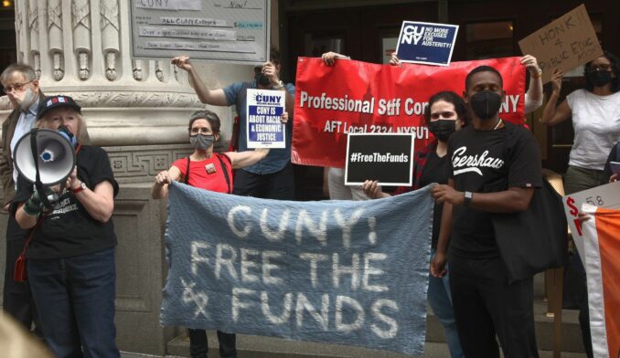 New York union protests racist austerity