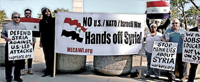 Some of the ‘NO to U.S. intervention in Syria’ protesters, May 6.