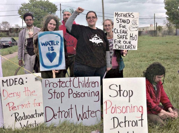Protest against fracking waste expansion in Detroit neighborhood, May 8.
