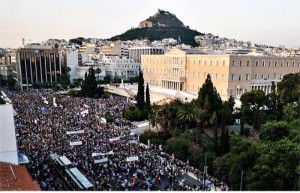 June 29 anti-austerity protest in Athens.