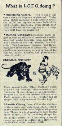 Lowndes County Freedom Organization voting rights leaflet. Alabama, 1966. 