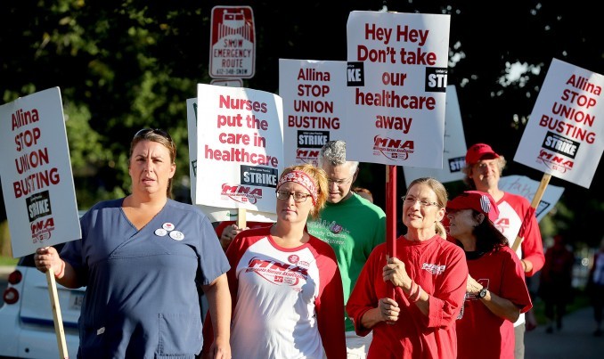 Alina Health nurses on strike. 