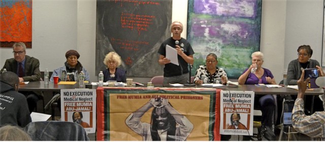 From left: Bob Boyle, Pam Africa, Suzanne Ross, Joe Piette, Estela Vasquez, Sue Davis and Dr. Melissa Barber.Photo: Kamau Becktemba