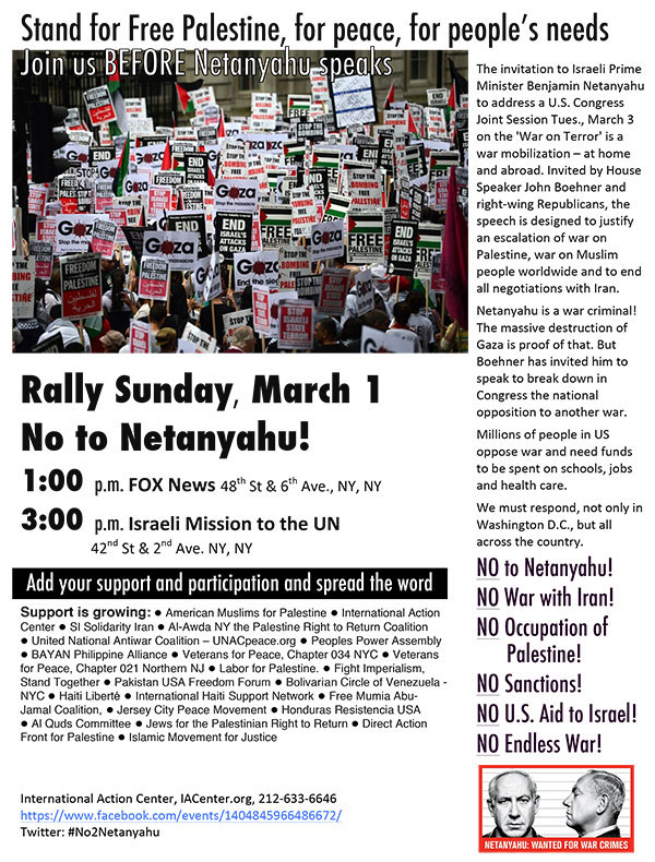 Protest War Criminal Netanyahu Workers World