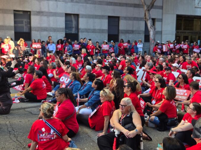 Union nurses confront Palantir, ICE