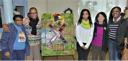 Delphine Matthews, Monica Moorehead, Rain Robbins Africa, Berta Joubert-Ceci and Ikea Coney speak at Philadelphia Black History Month Forum on Feb. 24.WW photo: Joseph Piette