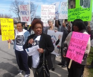 Dorothy Pinkney at April 14 rally in St. Joseph, Mich.WW photo: Ab ayomi Azikiwe