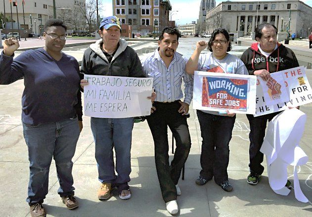 Workers Center of Central New York demonstrates in Syracuse, April 28.Photo: Rosa Mejias