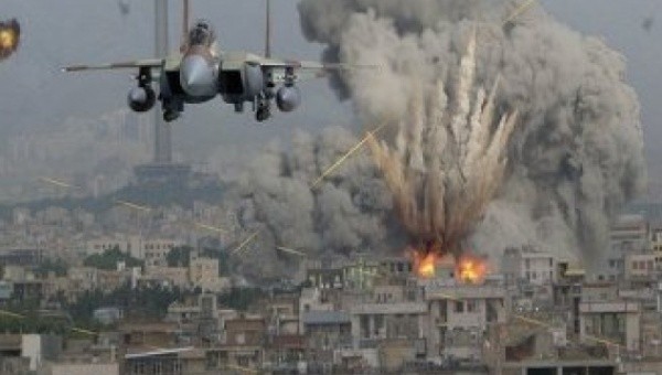 Saudi piloted U.S. warplanes bomb Yemen's cities.